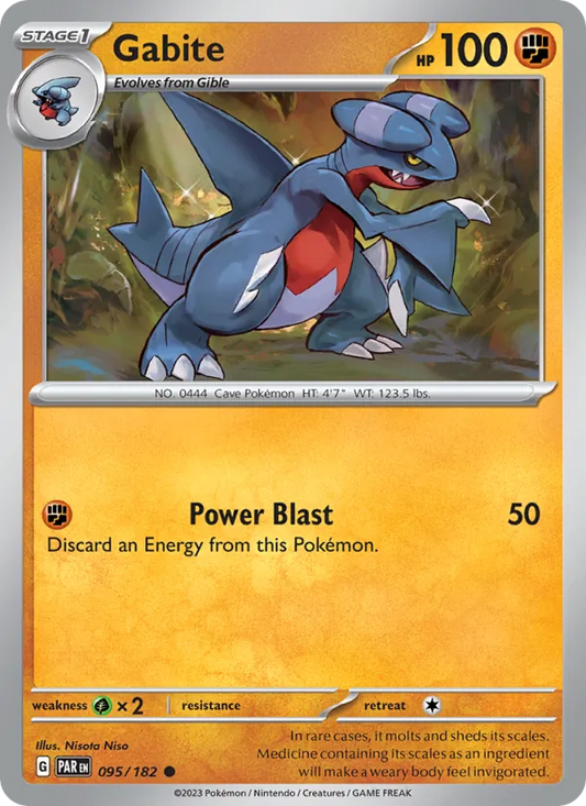 Gabite 095/182  - Reverse Holofoil SV04 Paradox Rift - Common
