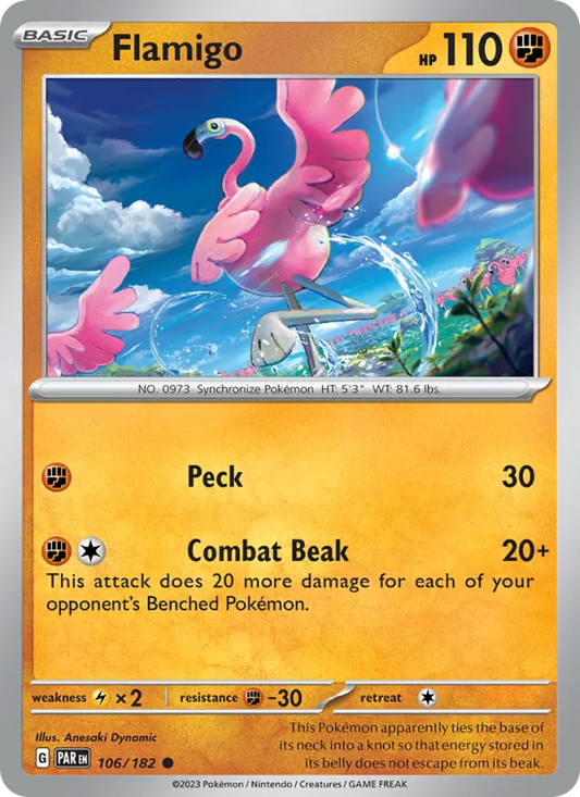 Flamigo 106/182  - Reverse Holofoil SV04 Paradox Rift - Common