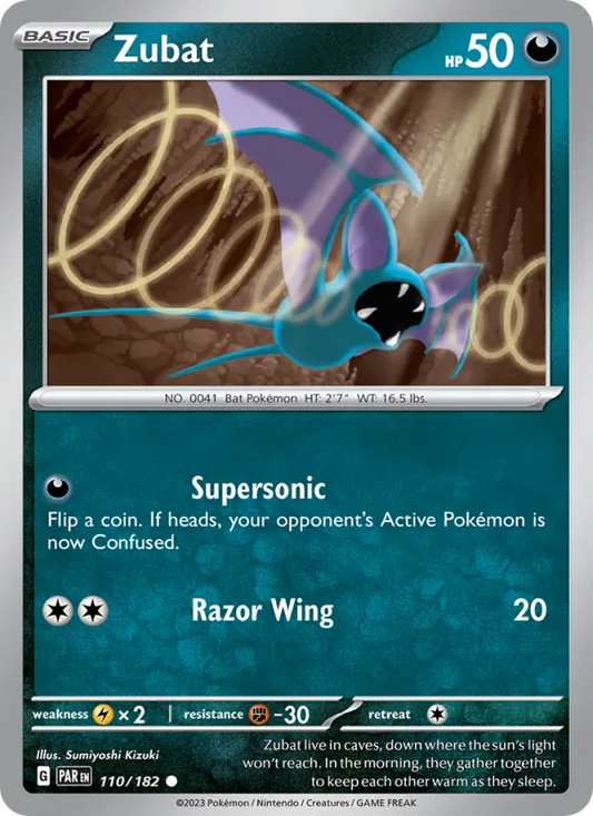 Zubat 110/182  - Reverse Holofoil SV04 Paradox Rift - Common