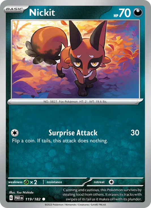 Nickit 119/182  - Reverse Holofoil SV04 Paradox Rift - Common