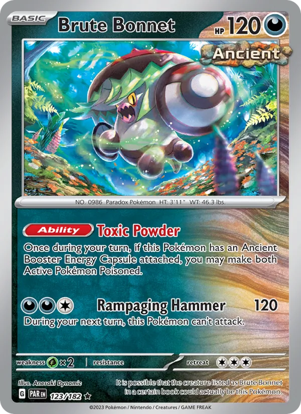 Brute Bonnet 123/182  - Holofoil SV04 Paradox Rift - Rare