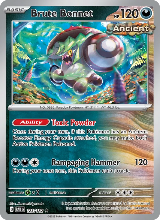 Brute Bonnet 123/182  - Holofoil SV04 Paradox Rift - Rare