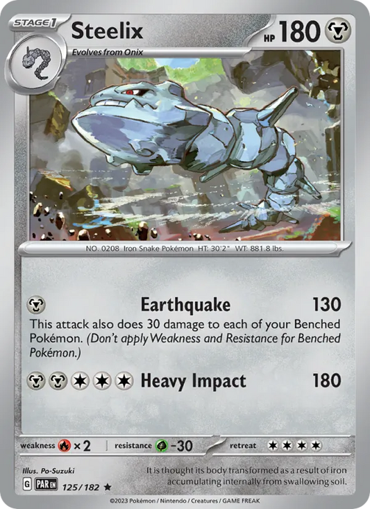 Steelix 125/182  - Holofoil SV04 Paradox Rift - Rare