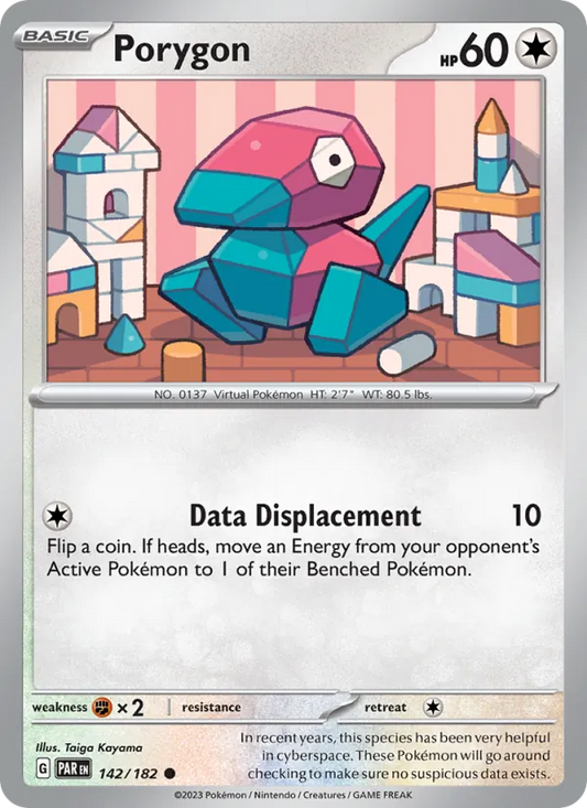Porygon 142/182  - Reverse Holofoil SV04 Paradox Rift - Common
