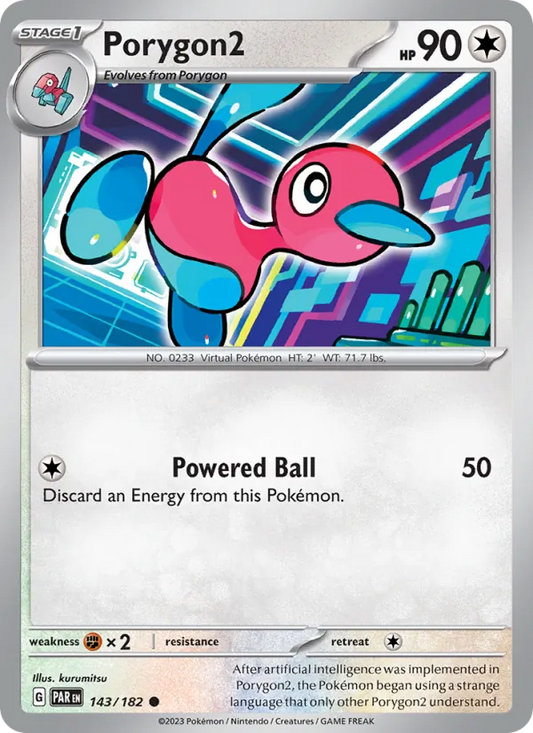 Porygon2 143/182  - Reverse Holofoil SV04 Paradox Rift - Common