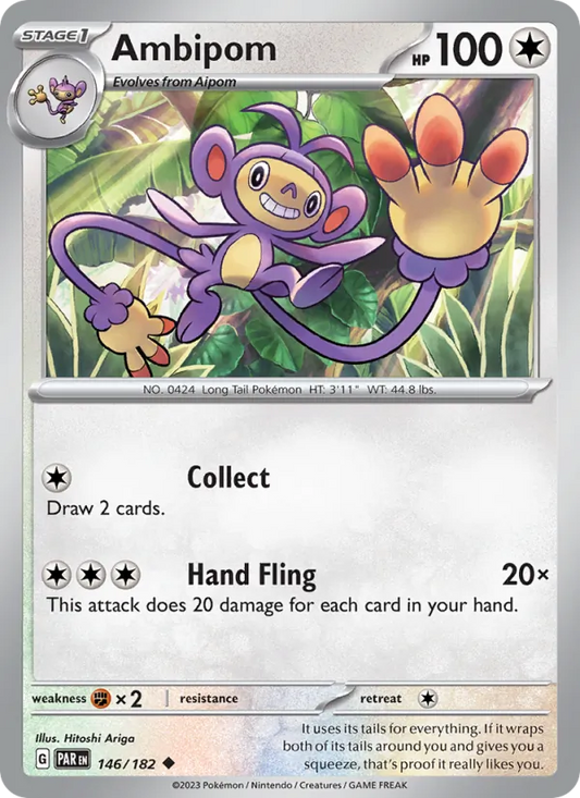 Ambipom 146/182  - Reverse Holofoil SV04 Paradox Rift - Uncommon