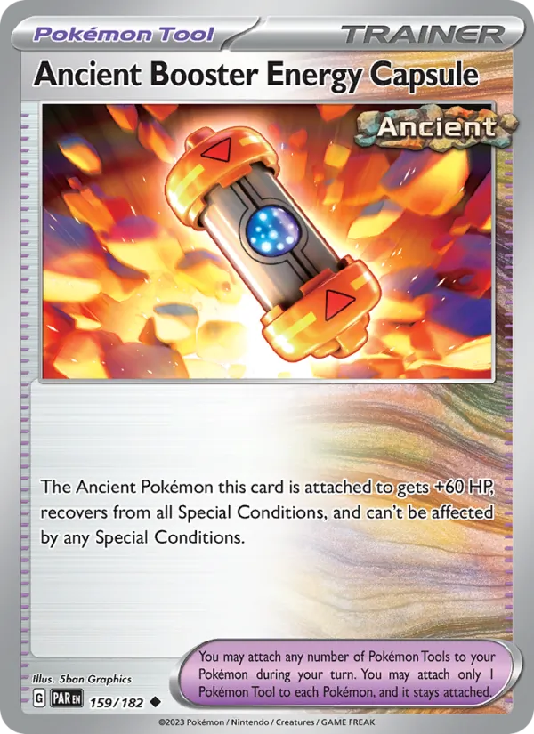 Ancient Booster Energy Capsule 159/182  - Reverse Holofoil SV04 Paradox Rift - Uncommon