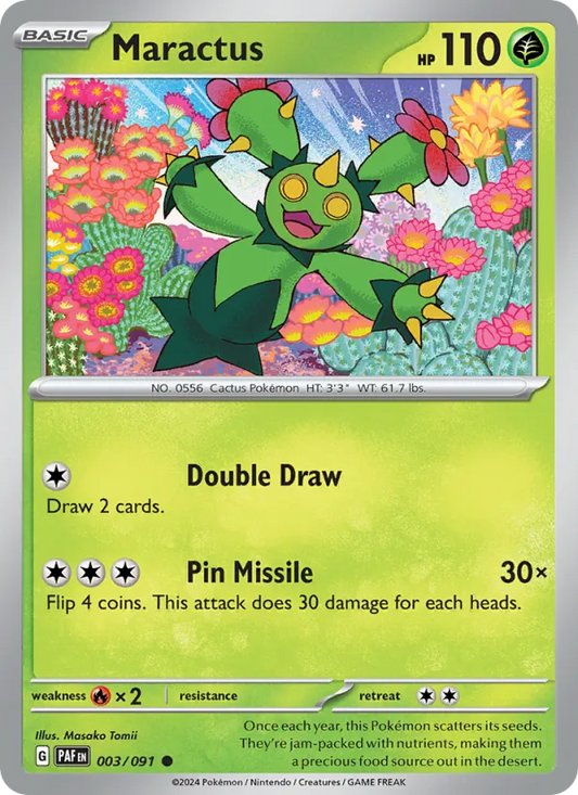 Maractus 003/091  - Reverse Holofoil SV Paldean Fates - Common