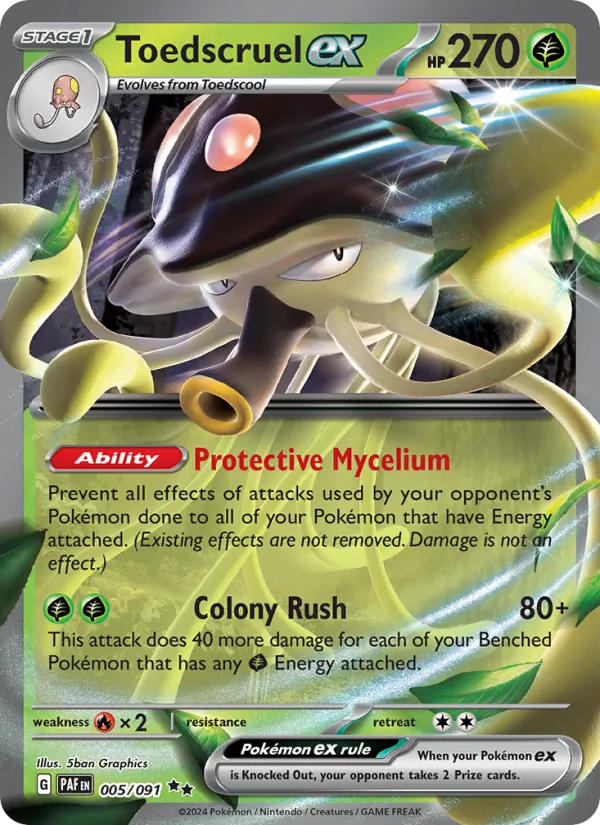 Toedscruel ex 005/091  - Holofoil SV Paldean Fates - Double Rare