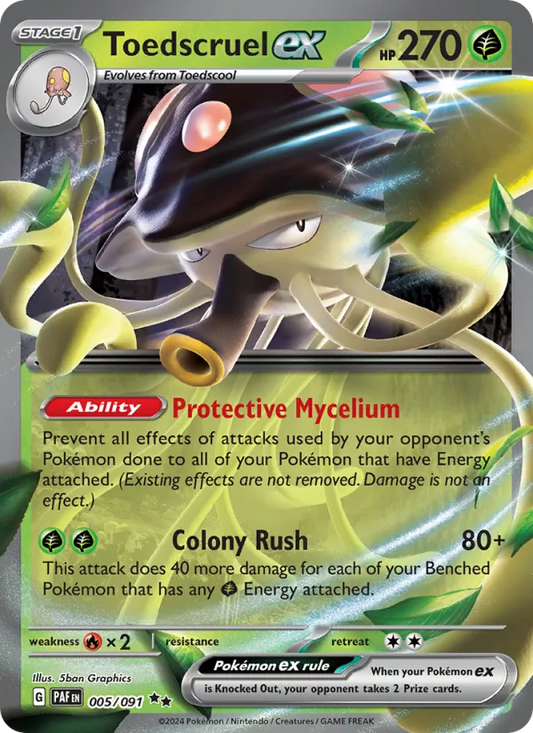 Toedscruel ex 005/091  - Holofoil SV Paldean Fates - Double Rare