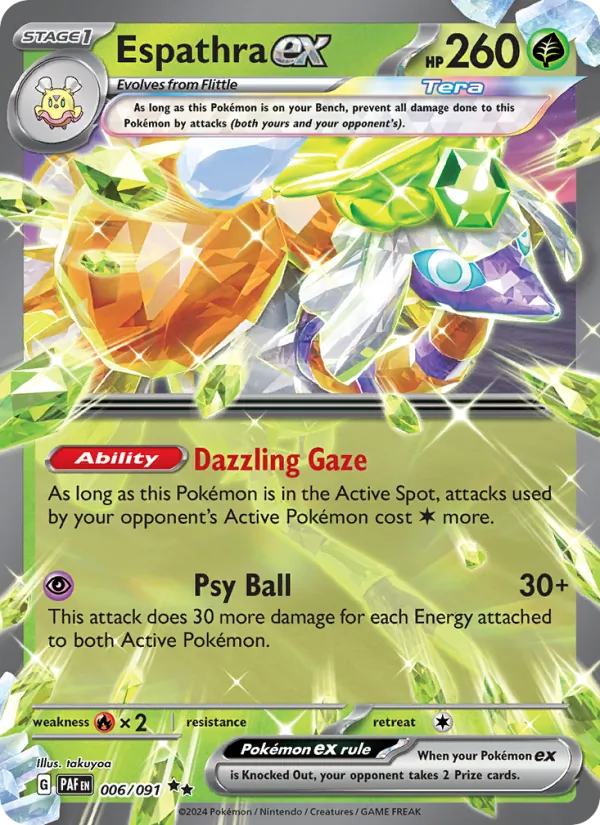 Espathra ex 006/091  - Holofoil SV Paldean Fates - Double Rare