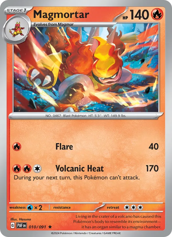 Magmortar 010/091  - Holofoil SV Paldean Fates - Rare