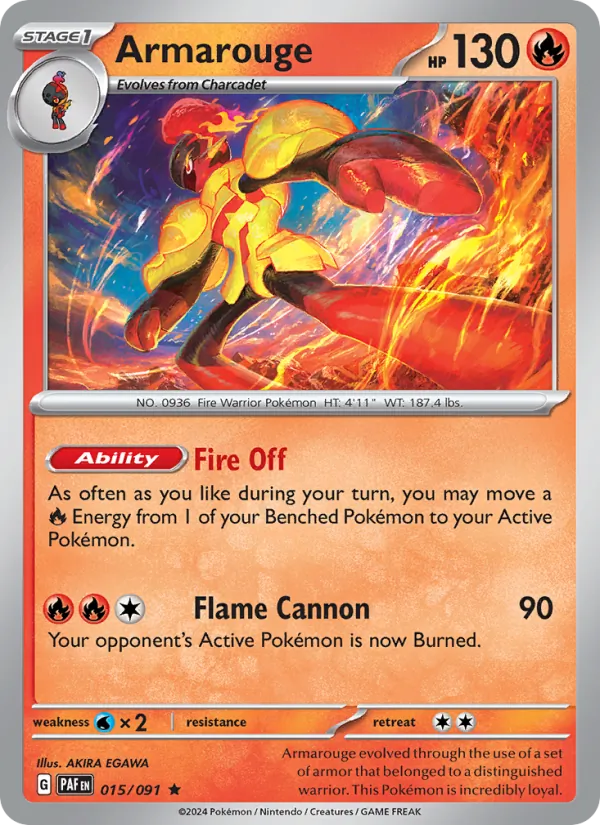 Armarouge 015/091  - Holofoil SV Paldean Fates - Rare