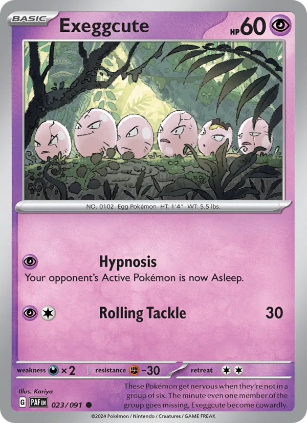 Exeggcute 023/091  - Reverse Holofoil SV Paldean Fates - Common