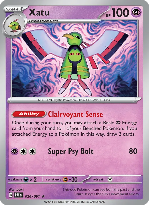 Xatu 026/091  - Holofoil SV Paldean Fates - Rare