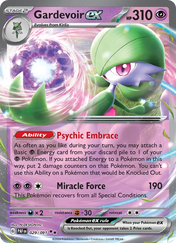 Gardevoir ex 029/091  - Holofoil SV Paldean Fates - Double Rare