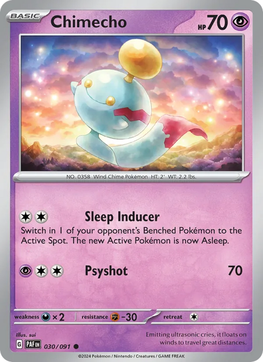 Chimecho 030/091  - Reverse Holofoil SV Paldean Fates - Common