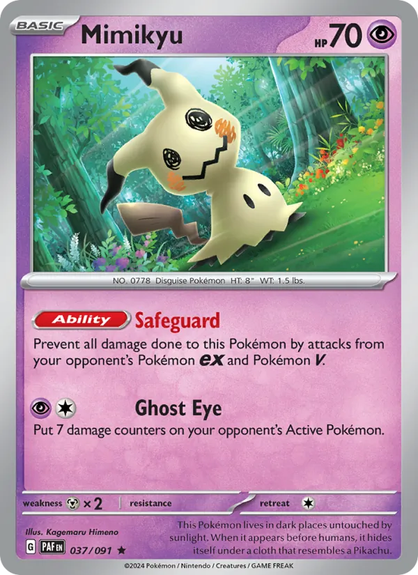 Mimikyu 037/091  - Holofoil SV Paldean Fates - Rare