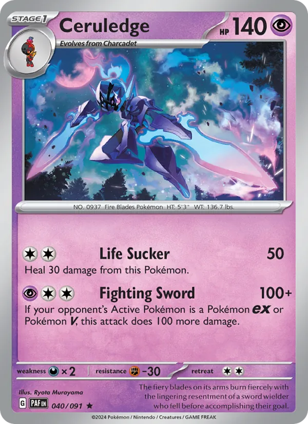 Ceruledge 040/091  - Holofoil SV Paldean Fates - Rare