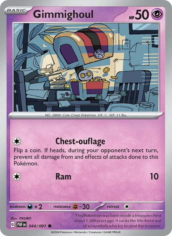 Gimmighoul 044/091  - Reverse Holofoil SV Paldean Fates - Common