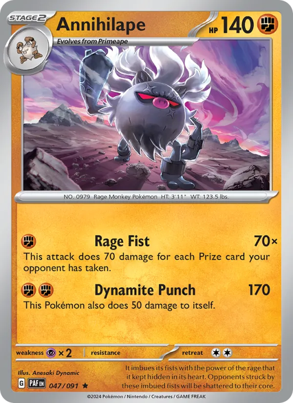 Annihilape 047/091  - Reverse Holofoil SV Paldean Fates - Rare