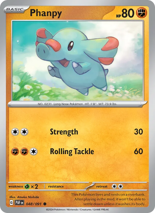 Phanpy 048/091  - Reverse Holofoil SV Paldean Fates - Common