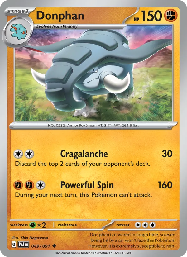 Donphan 049/091  - Reverse Holofoil SV Paldean Fates - Uncommon