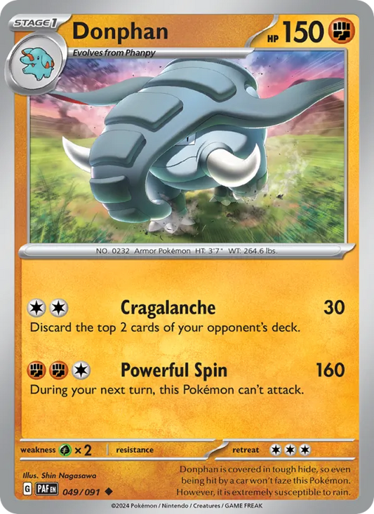 Donphan 049/091  - Reverse Holofoil SV Paldean Fates - Uncommon