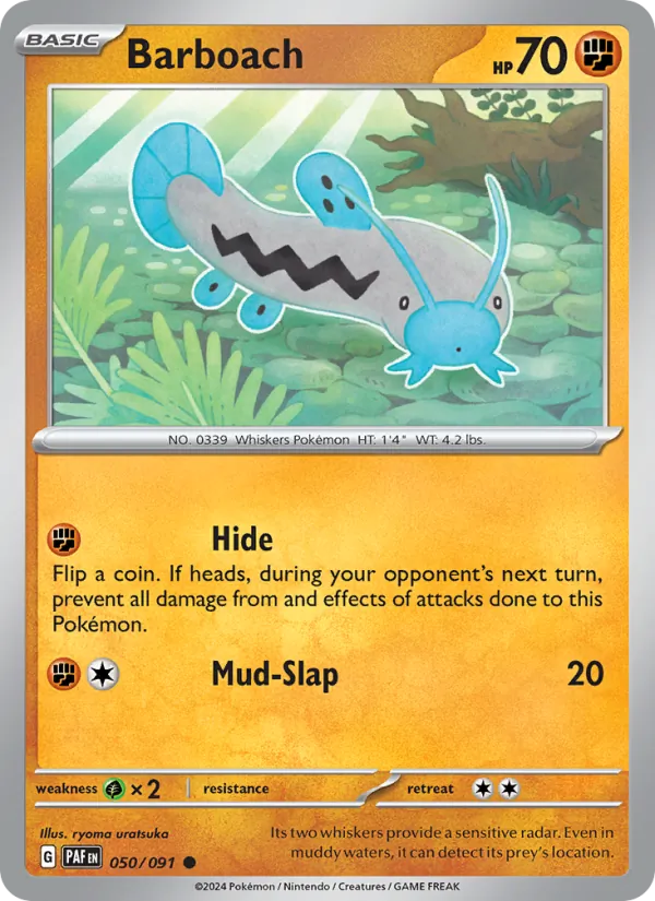 Barboach 050/091  - Reverse Holofoil SV Paldean Fates - Common