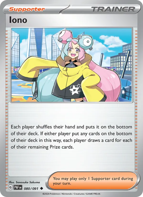 Iono 080/091  - Reverse Holofoil SV Paldean Fates - Uncommon
