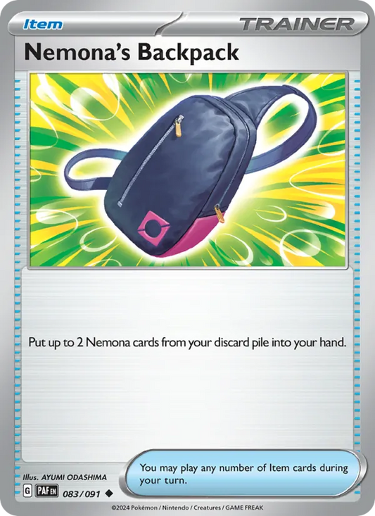 Nemona's Backpack 083/091  - Reverse Holofoil SV Paldean Fates - Uncommon