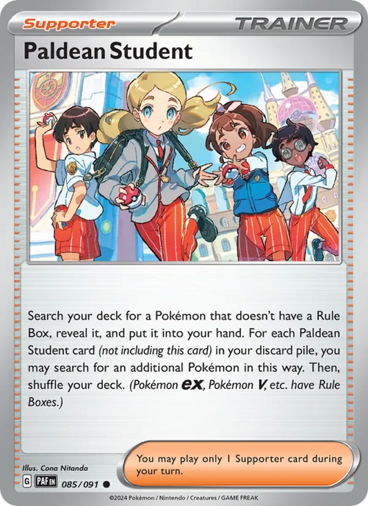 Paldean Student 085/091  - Reverse Holofoil SV Paldean Fates - Common