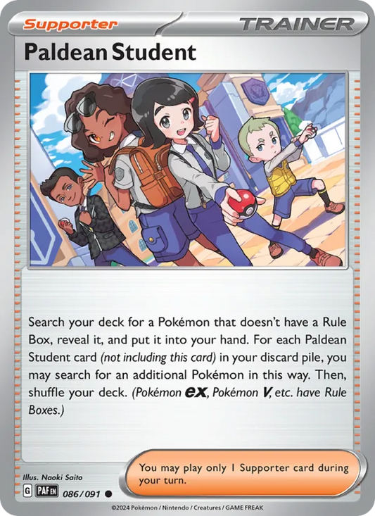 Paldean Student 086/091  - Reverse Holofoil SV Paldean Fates - Common