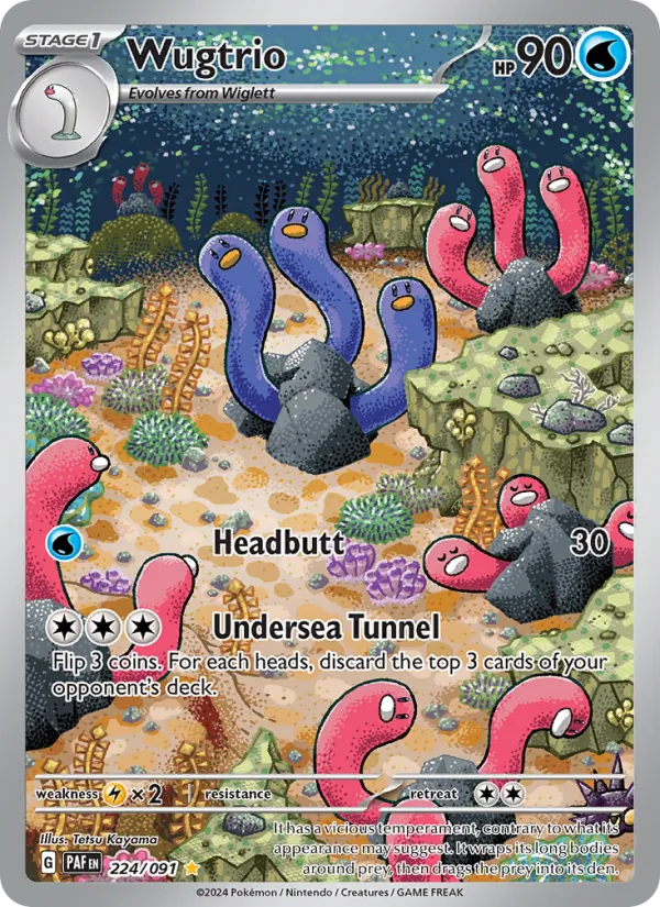 Wugtrio 224/091  - Holofoil SV Paldean Fates - Illustration Rare