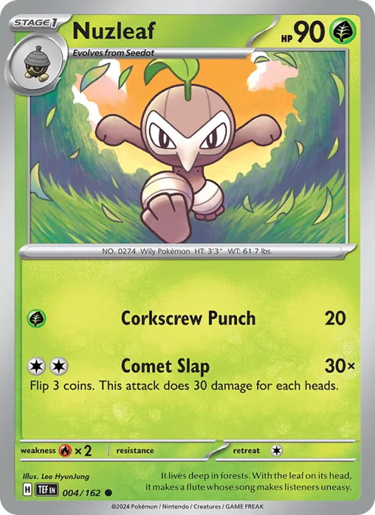 Nuzleaf 004/162  - Reverse Holofoil SV05 Temporal Forces - Common