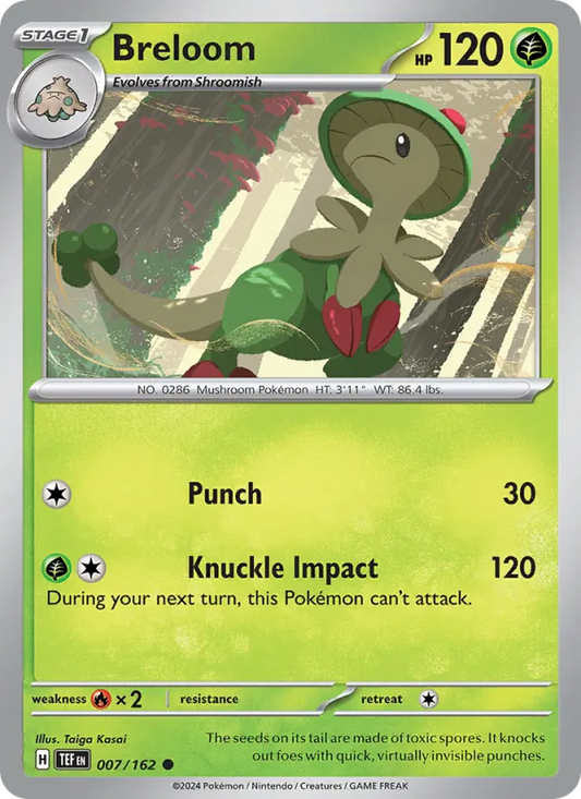 Breloom 007/162  - Reverse Holofoil SV05 Temporal Forces - Common