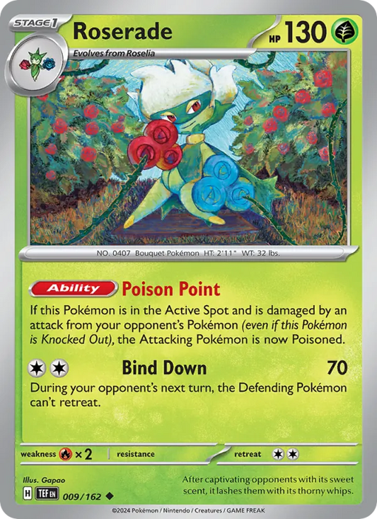 Roserade 009/162  - Reverse Holofoil SV05 Temporal Forces - Uncommon
