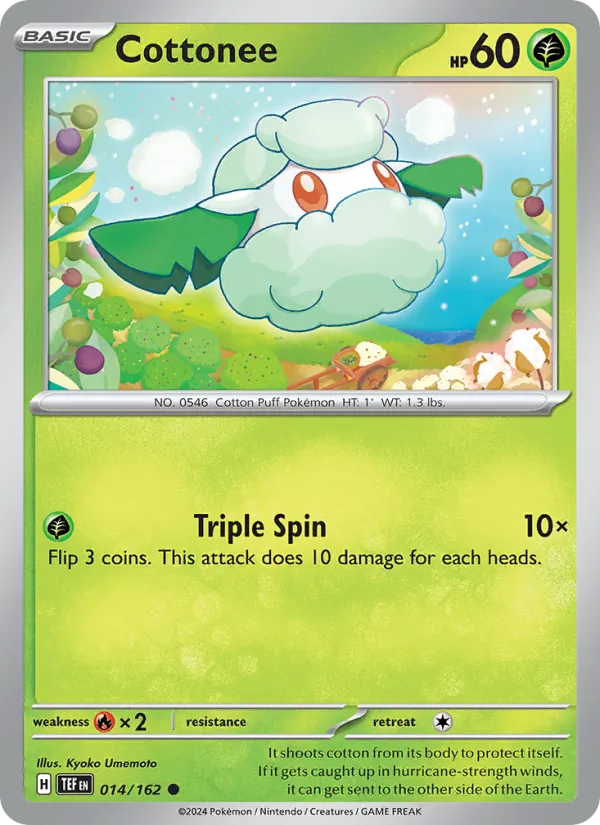 Cottonee 014/162  - Reverse Holofoil SV05 Temporal Forces - Common