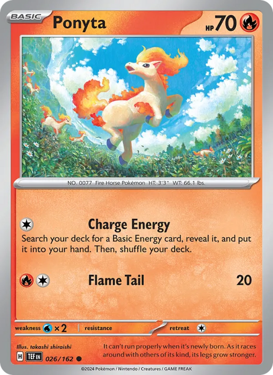 Ponyta 026/162  - Reverse Holofoil SV05 Temporal Forces - Common