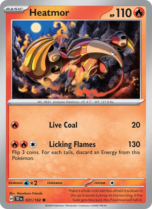 Heatmor 031/162  - Reverse Holofoil SV05 Temporal Forces - Common