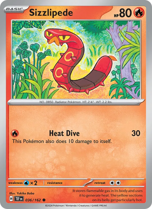 Sizzlipede 036/162  - Reverse Holofoil SV05 Temporal Forces - Common
