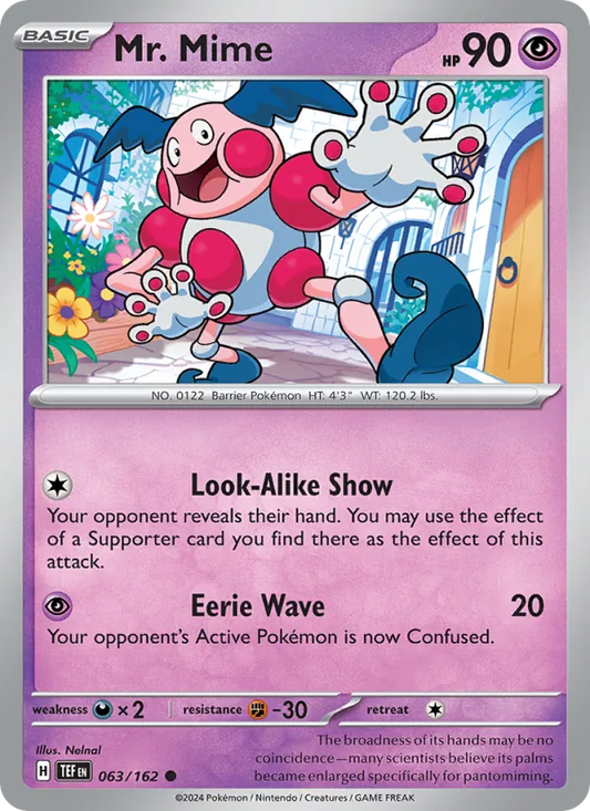 Mr. Mime 063/162  - Reverse Holofoil SV05 Temporal Forces - Common