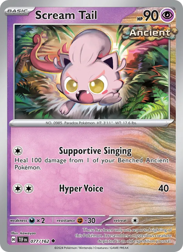 Scream Tail 077/162  - Reverse Holofoil SV05 Temporal Forces - Uncommon
