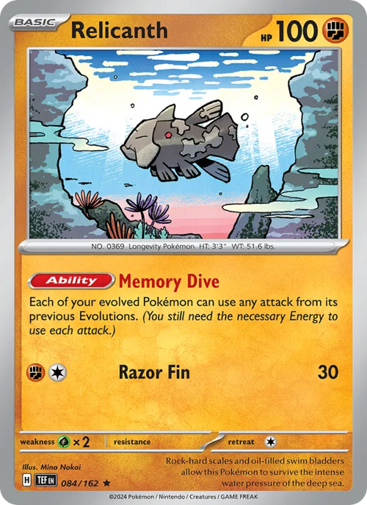 Relicanth 084/162  - Holofoil SV05 Temporal Forces - Rare