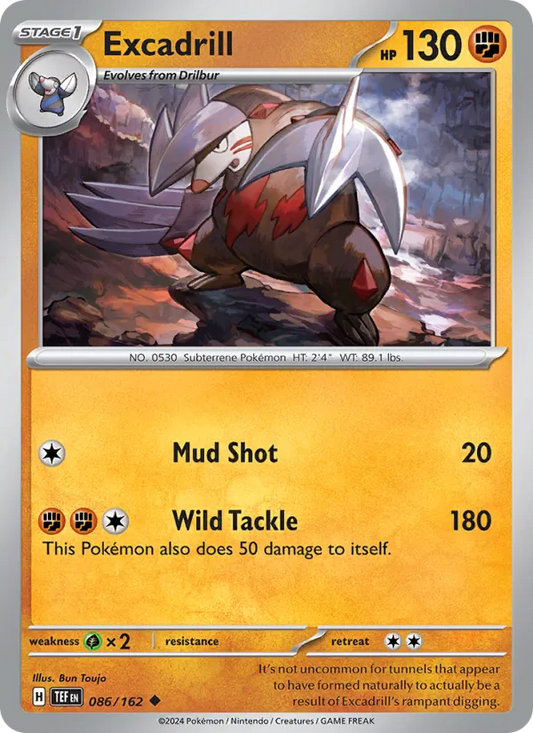 Excadrill 086/162  - Reverse Holofoil SV05 Temporal Forces - Uncommon