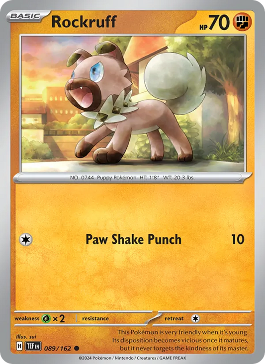 Rockruff 089/162  - Reverse Holofoil SV05 Temporal Forces - Common