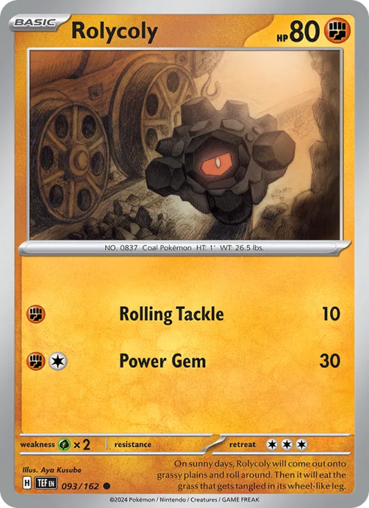 Rolycoly 093/162  - Reverse Holofoil SV05 Temporal Forces - Common