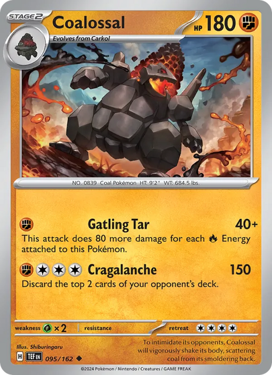 Coalossal 095/162  - Reverse Holofoil SV05 Temporal Forces - Uncommon