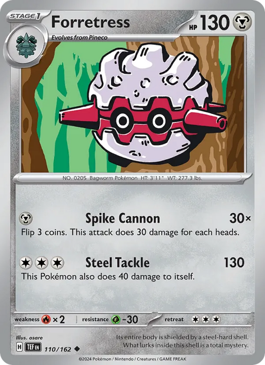 Forretress 110/162  - Reverse Holofoil SV05 Temporal Forces - Uncommon