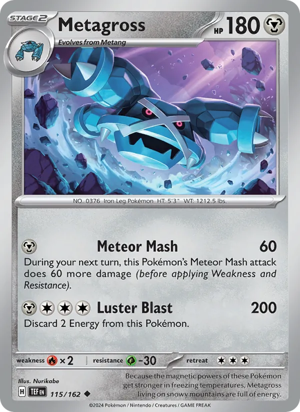 Metagross 115/162  - Reverse Holofoil SV05 Temporal Forces - Uncommon